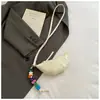 Halter Neck Diseño Nicho Lindo Bolso Croissant Tendencia Moda Estilo Mini Color Sólido Simple Textura Empalmada Bolso Cruzado