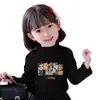 Camisetas de Manga Longa com Gola Alta Meia-Estação Outono/Inverno para Meninas, Camisetas Básicas para Crianças e Bebês, Tops de Veludo Modernos e Fofos