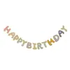 Banner de Cumpleaños con Letras de Colores, Banner Triangular para Decoración de Escena de Fiesta, Banner Decorativo para Foto en Stock