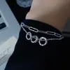 Pulsera Anillo Doble Minimalista Estrellada para Año Nuevo, Joyería Brillante Única y Sencilla, Popular en Xiaohongshu