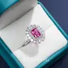 Anéis Estilo Europeu e Americano com um Toque de Luxo de Nicho, Pedras Preciosas Vermelhas e Azuis, Anéis Ajustáveis Estilo Corte, Anéis Femininos Luxuosos de Zircônia Paraíba