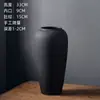 Jingdezhen Cerámica Hidropónica Negra Juego de 3 Piezas Adornos de Flores Secas Decoración de Entrada para el Hogar Jarra de Cerámica Hidropónica Estilo Chino Simple