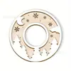 Enfeites Decorativos de Madeira de Natal Transfronteiriços com 26 Letras e Design de Padrão Floral para Artesanato e Decoração Caseira