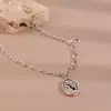 Moda Europea y Americana Diamantes Incrustados Ovalado Marca Hip-hop Collar para Mujer Todo Fósforo ins Nicho Sentido del Diseño Agrietado Redondo Marca Cadena de Suéter