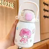 Termo para niños de Sanrio, acero inoxidable de alta estética, diseño lindo de caricatura con correa, taza pequeña portátil para estudiantes