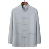 Traje Tang Bordado Estilo Chino de Verano para Hombres, de Mediana Edad y Mayores, Atuendo de Papá, Ropa de Abuelo, Traje Casual de Manga Larga, Hanfu