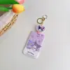 Sario kulomi melody conjunto de cartões de ônibus cartão de acesso ao campus estudantil bolsa de cartão retrátil chaveiro para pendurar