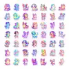 Nuevo juego de 50 pegatinas suaves y lindas de perros de dibujos animados de colores con diseños de arcoíris degradados para decorar botellas de agua y agendas