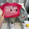 Conjunto de Ropa Urbana de Verano para Niños 2025 Nuevo Fresco y Elegante Ropa de Verano Infantil Bebé Algodón Puro Manga Corta Dos Piezas Atuendo de Moda