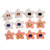 Nueva Moda Retro Diseño Delicado de Nicho Flor de Fresia Parche de Joyería Acrílica Pendientes DIY