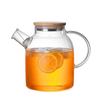 Hervidor Frío de Vidrio Resistente a Altas Temperaturas para Hogar Estilo Nuevo Chino Tetera para Hervir Gran Capacidad Tapa de Bambú Tetera de Flores Alto Valor de Color Hervidor Frío