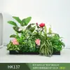 Paisagismo com Plantas Verdes Simulação Floreira Divisória de Piso Arte Floral de Chão Paisagem de Plantas Combinação de Floreira Flor Artificial em Vaso Bonsai Decoração