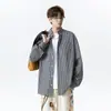 2026 Nova Camisa de Manga Longa Masculina Casual Retrô Americano Xadrez Streetwear Masculino Camisa Solta para Casal