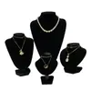 Accesorios para Exhibición de Joyería Cadena de Suéter Collar Modelo de Cuello Soporte de Exhibición Terciopelo Negro Piel Sintética Modelo de Cuello Retrato