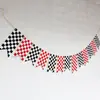 Decoração de Festa de Aniversário de Corrida F1 Xadrez Preto e Branco Bandeira Banner Tema de Corrida Transfronteiriça Bandeira Rabo de Peixe