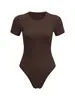 Body Camiseta Básica Casual de Manga Curta com Gola Redonda Elástico Feminino Europeu e Americano Primavera/Verão Transfronteiriço Amazon