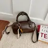 Nova Bolsa de Bowling Outono/Inverno 2026 Moda Feminina Bolsa de Mão Bolsa Transversal Retro Versátil Bolsa de Ombro para o Dia a Dia