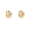 Brincos Elegantes Franceses Vazados com Fileira Diagonal de Diamantes, Argolas de Orelha, Zircônia Cheia de Diamantes, Brincos Elegantes de Luxo Acessível, Argolas de Orelha da Moda e Personalizadas