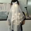 1. Lenço de Cabeça Luminoso de Celebridade da Internet com Luzes para Noivas, Adereços para Fotos de Crianças, Gravata Borboleta de Celebridade da Internet, Adereços para Registro de Casamento, Adorno de Cabeça para Stands de Casamento
