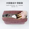 Bolsa de Maquiagem Acolchoada com Listras Verticais de Veludo Quadrada para Viagem Armazenamento de Skincare e Artigos de Higiene Pessoal - Hot-Selling Transfronteiriço Etsy