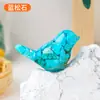 Ornamentos de Pássaros em Resina com Pedras de Cristal Naturais Personalizados pelo Fabricante para Mesas de Escritório, Artesanato de Cristal para Micro-Paisagismo, Presentes
