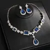 Conjunto de Brincos Pendentes Gota de Diamante Colar Estilo Palácio Retrô Corrente para Clavícula Luxo Acessível Colar Elegante de Alta Qualidade para Mulheres