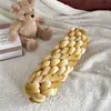 Almohada Nórdica Tejida a Mano para Mesita de Noche, Decoración para Sofá de Sala de Estar, Almohada Retorcida para Cama, Cojín Decorativo para Sofá de Terciopelo Dorado