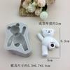 Molde de silicona con forma de oso de dibujos animados para aromaterapia de coche, pegamento de yeso, colgante para teléfono móvil, decoración de chocolate