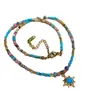 Nuevo Collar de Piedra Natural Azul Dopamina con Cuentas, Estilo Vintage en Capas, Collar de Diseño de Nicho de Alta Gama