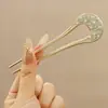 Horquilla China en Forma de U Súper de Hada, Nueva Horquilla Doble de Perlas en Forma de U Estilo Chino, Accesorio para el Cabello Hanfu Estilo Antiguo, Horquilla Simple y de Alta Gama para Mujeres