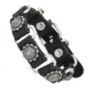 Pulsera Punk de Cuero Simple Europea y Americana Pulsera de Muñeca Personalizada Tallada con Remaches Pulsera Transfronteriza Moda para Hombres y Mujeres Adornos de Mano Venta al por Mayor