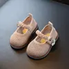 Zapatos de princesa para niña pequeña de un año zapatos para bebé niña sandalias transpirables de flyknit de primavera suela suave zapatos para gatear niña zapatos