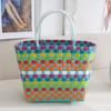Cestas Coloridas Tejidas a Mano, Cestas de Verduras de Gran Capacidad, Cestas de Mano, Bolsos de Mano, Bolsas para Salidas de Picnic, Bolsas de Mano