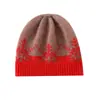 Gorro de Punto Casual de Cachemira 2025 Otoño e Invierno Nuevo para Mujer, Elegante, Bloques de Color, Trenzado, Copo de Nieve, Engrosado, Cálido, Moderno