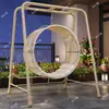 Silla Mecedora de Exterior, Silla Colgante, Cuna Doble para Patio, Hamaca para Terraza de Casa, Jardín, Patio Pequeño, Cesta Colgante, Columpio de Exterior