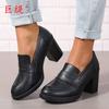 Juti 2025 Primavera Novo Comércio Exterior Lefu Sapatos Femininos WISH Amazon Moda Feminina Europeia e Americana Salto Alto Grosso Sapatos de Salto