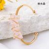 Pulsera de seda de piedra de cristal natural transfronteriza tejida a mano pulsera de cristal rosa amarillo púrpura accesorios al por mayor