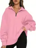 Sudadera de manga larga con cremallera media para mujer, estilo casual, otoño e invierno 2023, estilo Amazon, para mujer, estilo europeo y americano