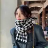 Bufanda de cuadros con forma de diamante para mujer invierno tipo cachemir 2022 nuevo estilo coreano versátil estudiante pareja bufanda cálida tejida para hombre