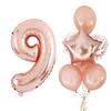 Paquete de Globos de Látex con Lentejuelas Oro Rosa 30 Pulgadas Combinación de Globos de Látex Digitales Decoración para Fiesta de Cumpleaños Infantil