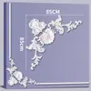 Tira de Borda para Parede de Fundo de TV com Flor de Canto Francês em Linha de PU Imitação de Gesso Tira Decorativa Teto Estilo Europeu Americano