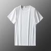 Nova camiseta masculina de seda gelada de manga curta para o verão, fina, casual, solta, plus size, de meia-manga, gola redonda, secagem rápida