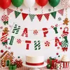 Bandeirola de Letras Estilo Retro Doce de Natal Elementos de Árvore de Natal Bandeirola de Aniversário Topper para Bolo de Festa Decorações