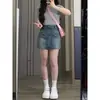 Falda Corta Retro de Mezclilla para Mujer, Cintura Alta de Verano Tallas Grandes mm Gorditas Cubre Vientre y Aspecto Adelgazante Figura de Pera Falda de Línea A