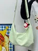 Bolsa Transversal Amarelo Leiteiro com Bordado de Laço Fresco Menina Energética Doce Compras Rua Fotografia Digna de Foto Bolsa de Ombro Única