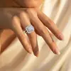 El superventas transfronterizo de comercio exterior de Ziyu: Anillo exquisito y lujoso de diamantes completos y brillantes para mujer, con un diseño elegante y de nicho