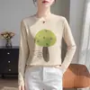 Top de Meia-Estação Início do Outono Diário de Aventura Estilo Novo Outono 2026 Vibe Preguiçosa Menina Celestial Gola Redonda Simples Camiseta de Manga Longa