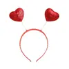 Diadema de Moda Ins de Celebridad de Internet Europea y Americana Diadema Roja de Lentejuelas con Forma de Corazón de Seda Accesorios para el Cabello de Fiesta Cumpleaños