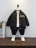9787 Chaqueta Forrada de Felpa para Niños Otoño e Invierno 2026 Nueva Elegante Ropa de Invierno para Niños Ropa Engrosada Chaqueta de Béisbol para Niños