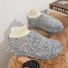 Meias Graffiti Chinelos de Algodão Masculinos Outono e Inverno Novo Estilo Impermeável Roupa Externa Escritório Quente Sapatos de Algodão com Forro de Lã Eva